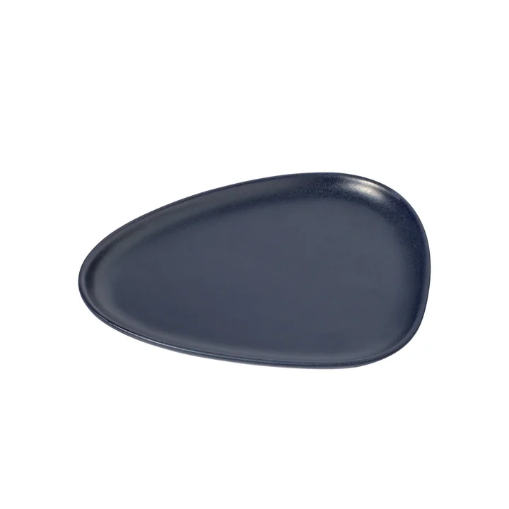 Lind DNA - Curve Stoneware Lunch Teller, 22 x 19 cm, navy blue