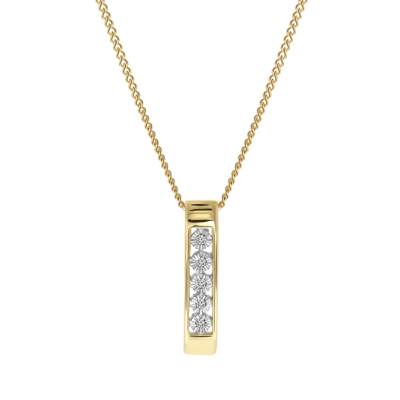 18 Karaat geelgouden ketting met diamant 0,01ct