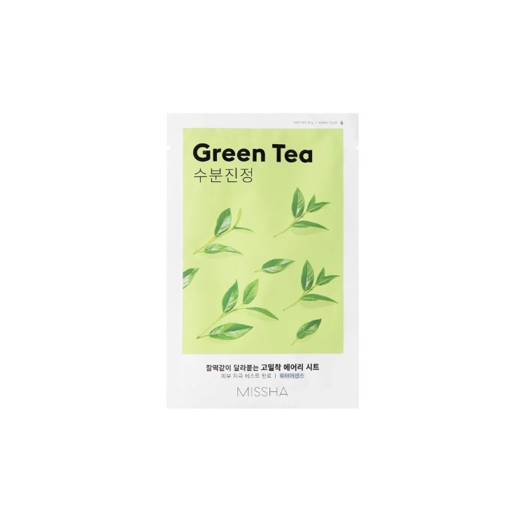 Missha Airy Fit Sheet Mask Green Tea Feuchtigkeitsspendende Tuchmaske 19 g