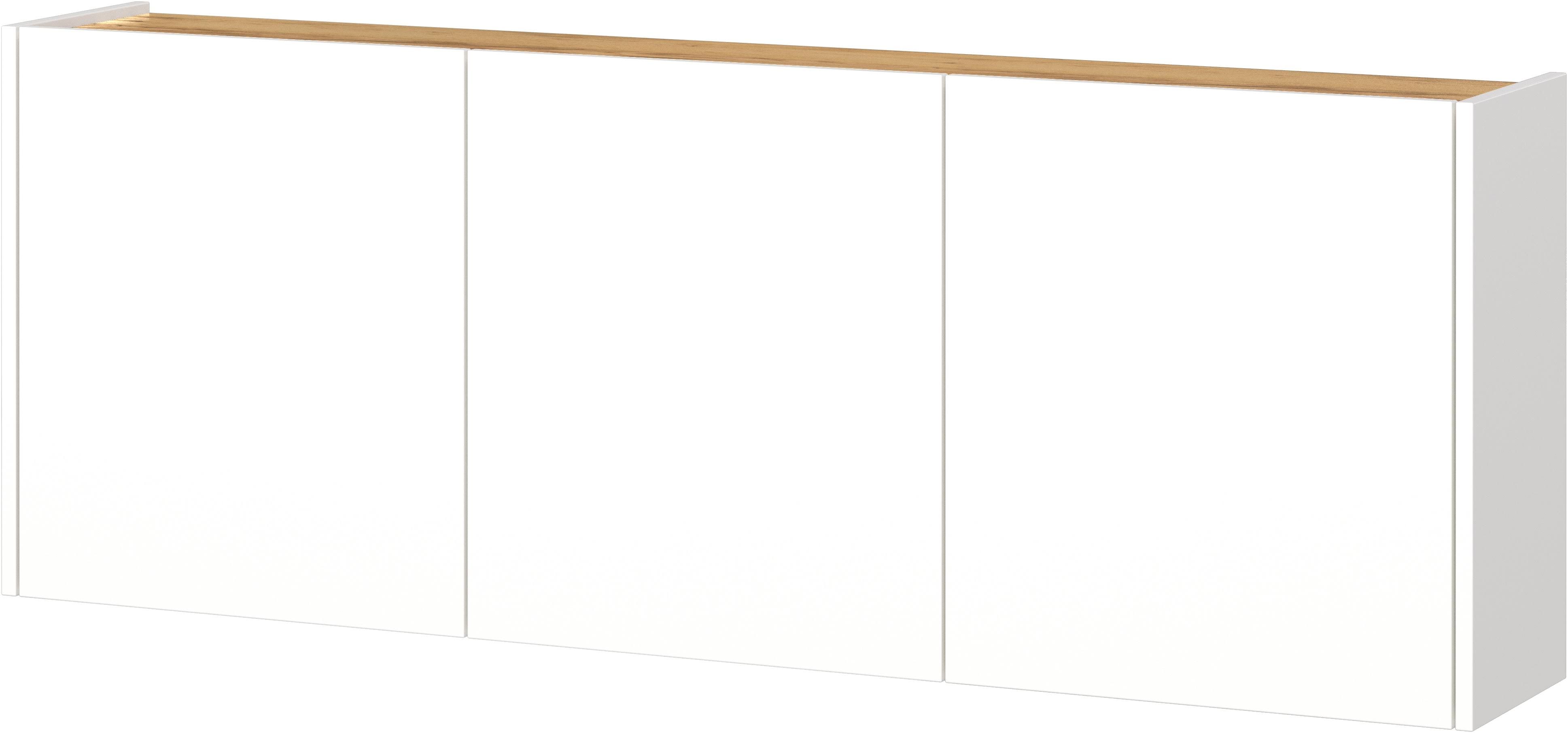 Mehrzweckschrank Germania GW-Libbiano, Schuhschrank, Weiß (weiß, navarra, Eiche, nachbildung), Schränke, B/H/T: 138cm x 52cm x 25cm, 3 St. Ideal