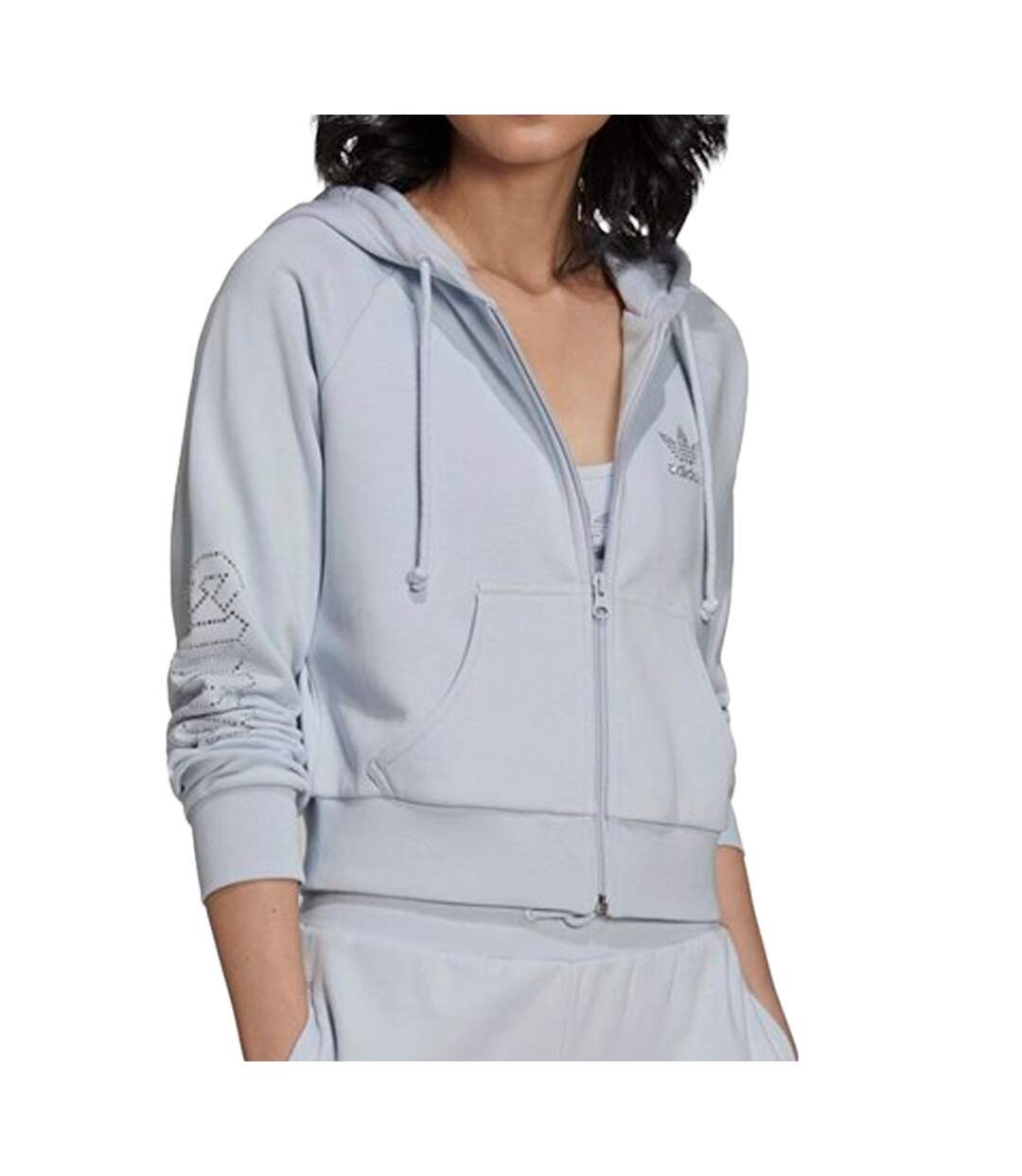 Veste de survêtement Bleu Femme Adidas Cropped Tt