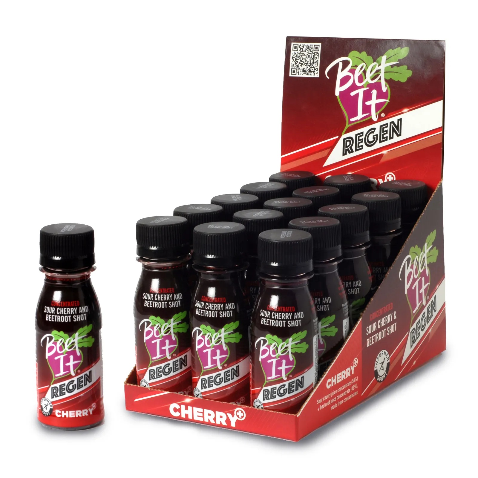 Beet It Regen Cherry+ 15x70ml Store pakke av den populære Beet It Sport Regen+