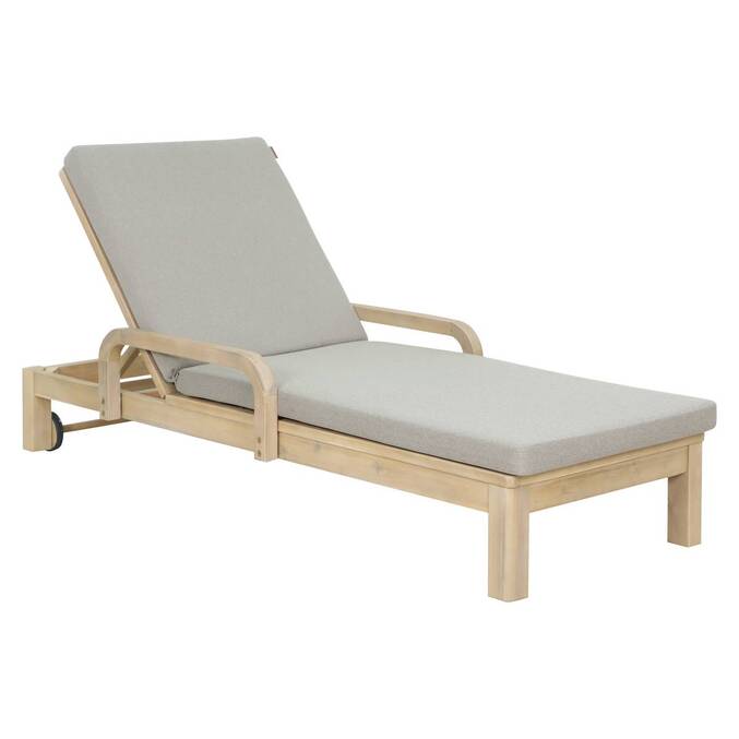 Lit de piscine PAPOUASIE Beige / Acacia