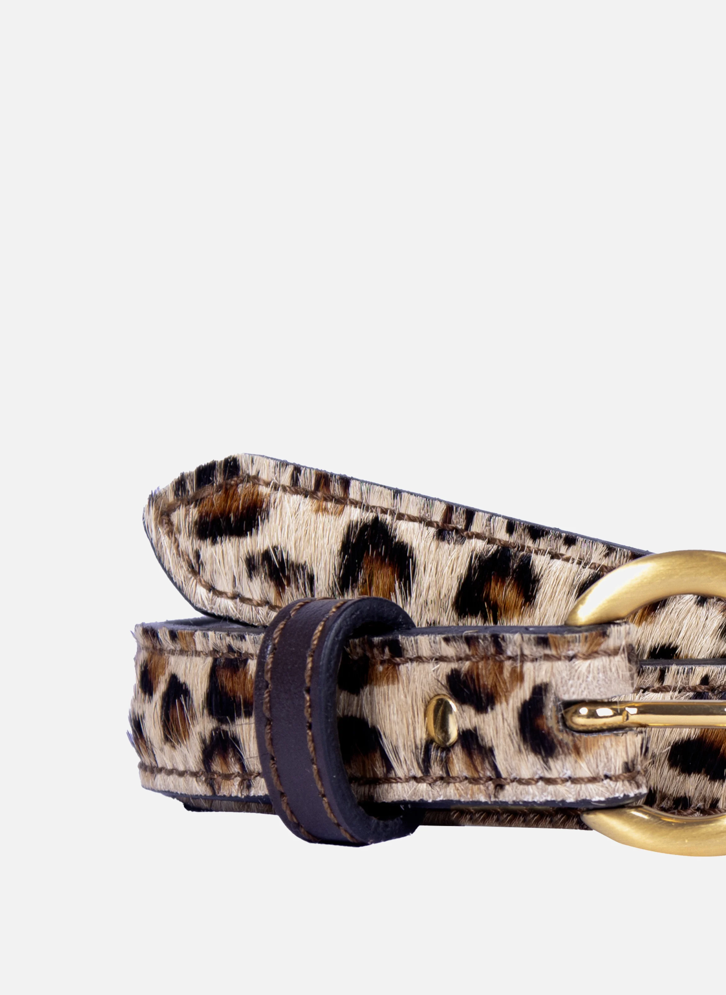 Ceinture boucle d'or cuir imprimé | Multicolore