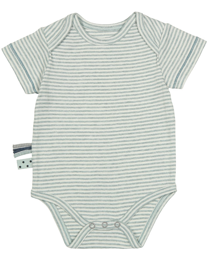 Kurzarm-Body AYLIN gestreift in mint melange
