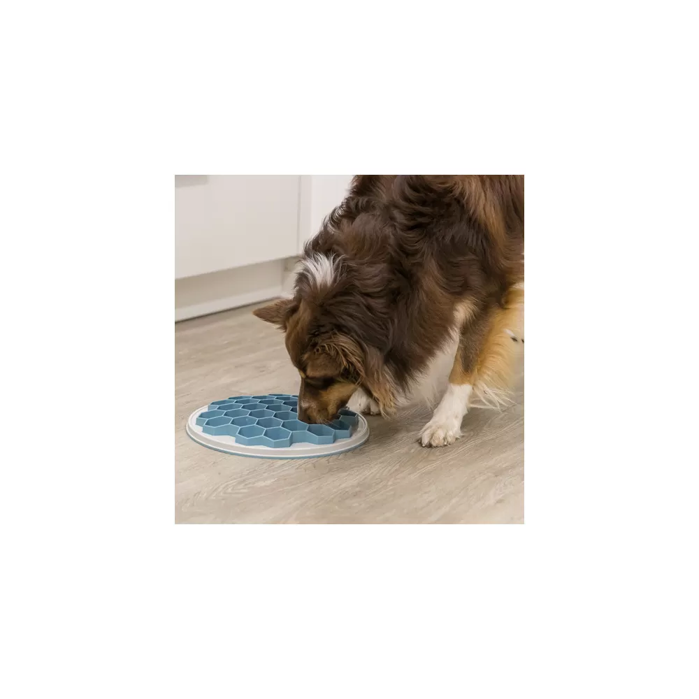 Trixie slikkemåtte til hund i TPE plast 30 cm - blå/grå