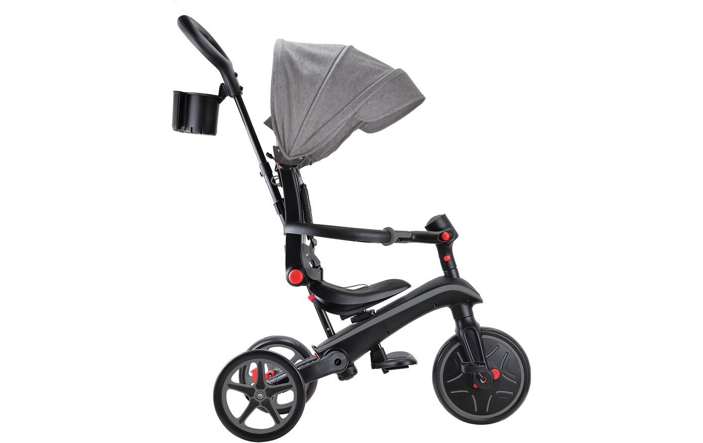 Trike Explorer Foldable 4 in 1, Schwarz/Grau<br>All-in-One-Baby-Dreirad und Kinder-Laufrad