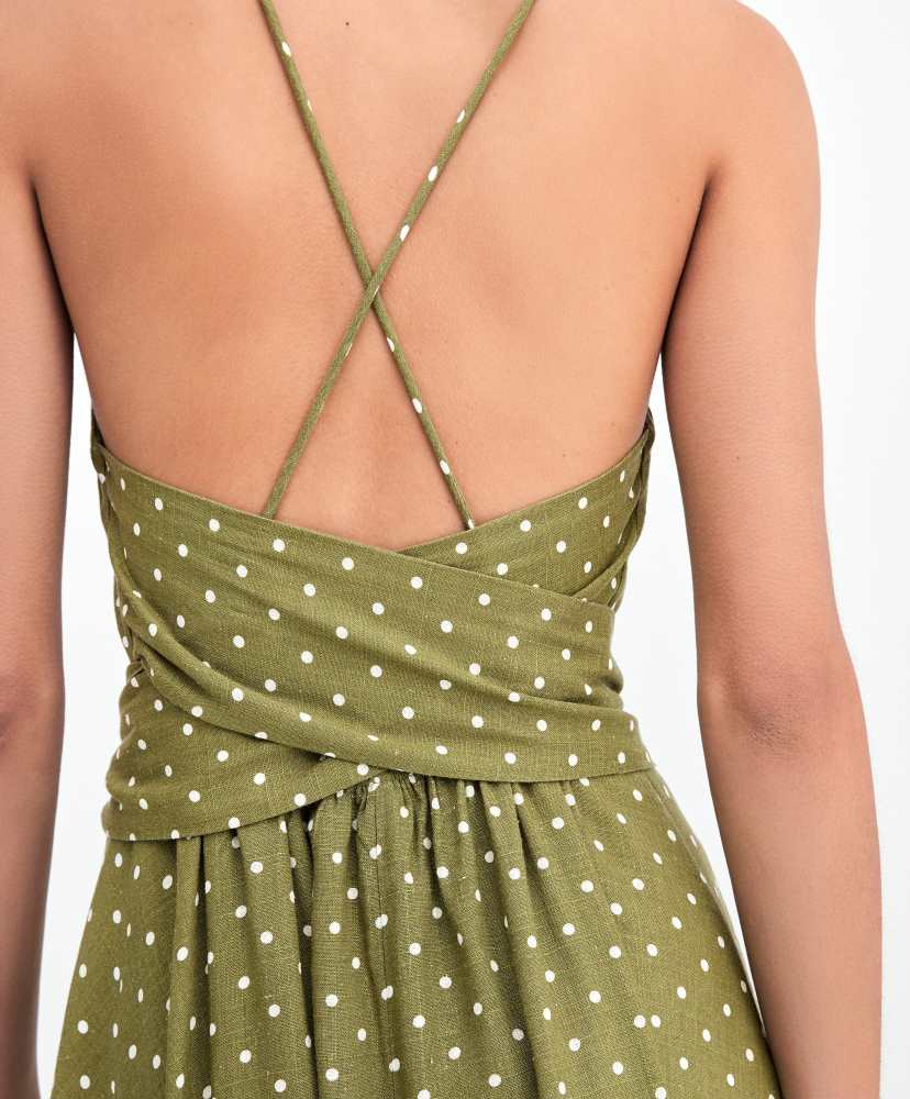 vestido maxi tomara que caia de bolinhas