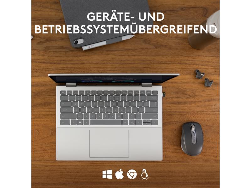 Logitech Mobile Maus MX Anywhere 3s for Business Graphite Kompakte kabellose Performance-Maus mit 8K DPI-Sensor