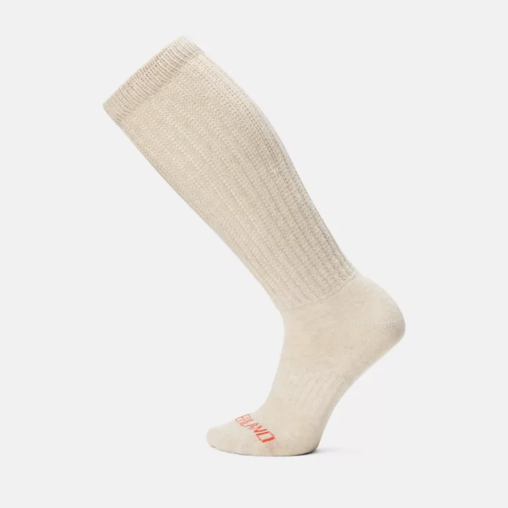 Chaussettes épaisses extra-longues et tombantes pour femme en beige