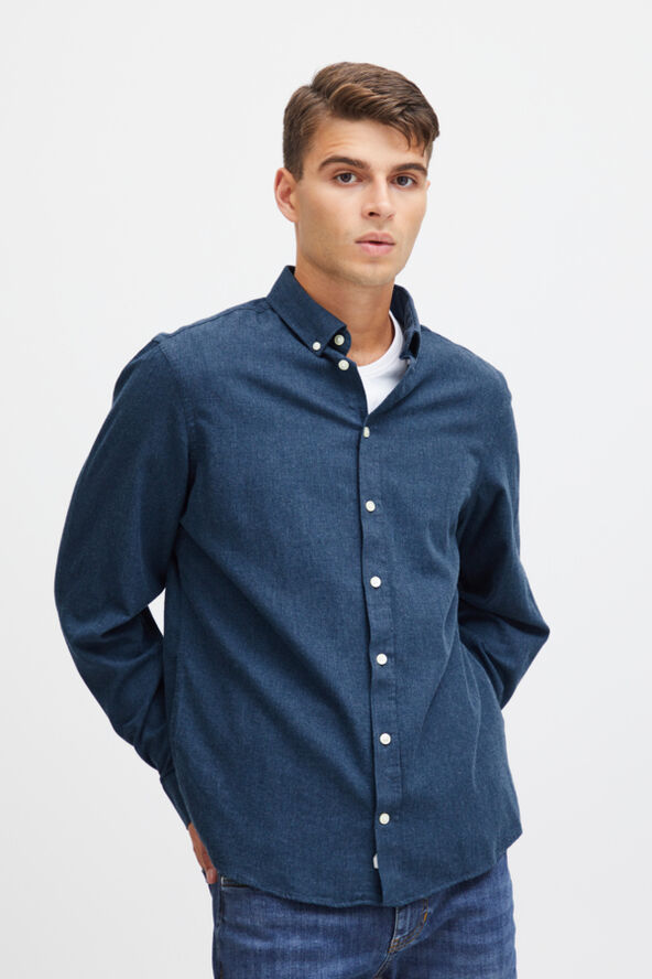 Casual Friday CFANTON LS BD fil a fil shirt Dark navy melange