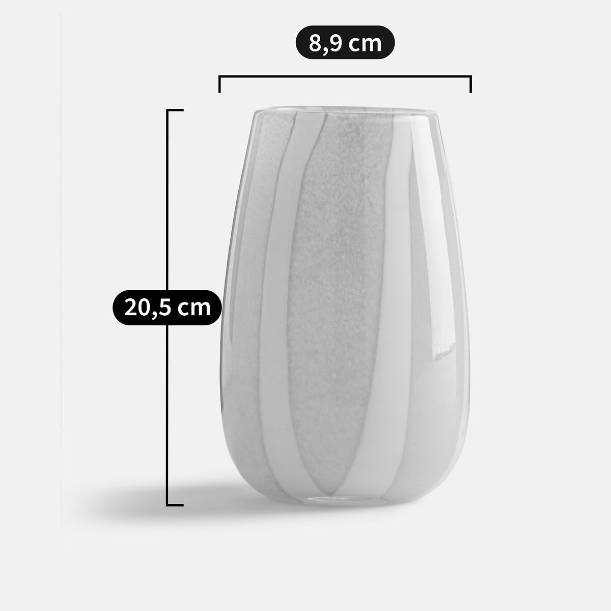 LA REDOUTE INTERIEURS<br>Vaso de vidro listrado, Malco