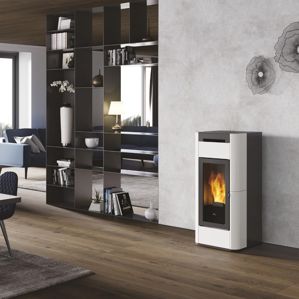 Edilkamin wasserf. Pelletofen | Tera H25 EVO | 24,2 kW | cremeweiß