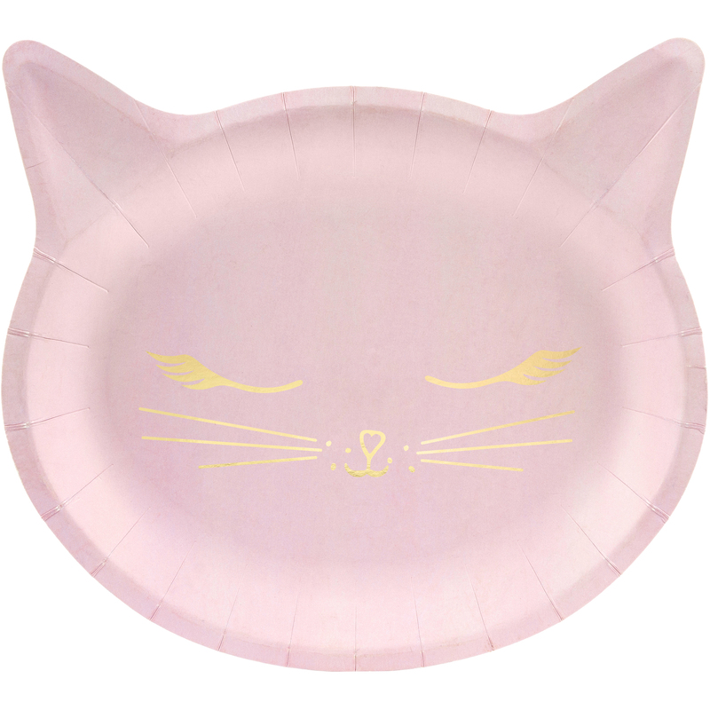 Partydeco Pappteller Kätzchen, rosa, 6 Stück