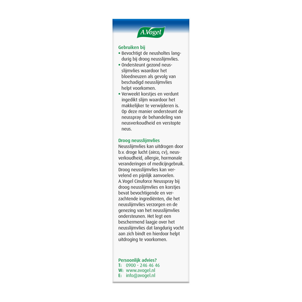 A.Vogel Cinuforce Neusspray Droog Neusslijmvlies Korstjes15 ml