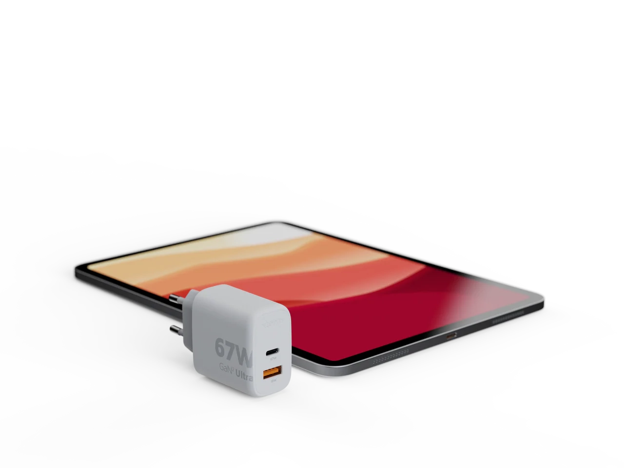 (67W) GaN2 Ultra USB C / USB A Ladegerät Power Adapter Netzteil aus Recycelten Materialien (XEC067) - Weiss