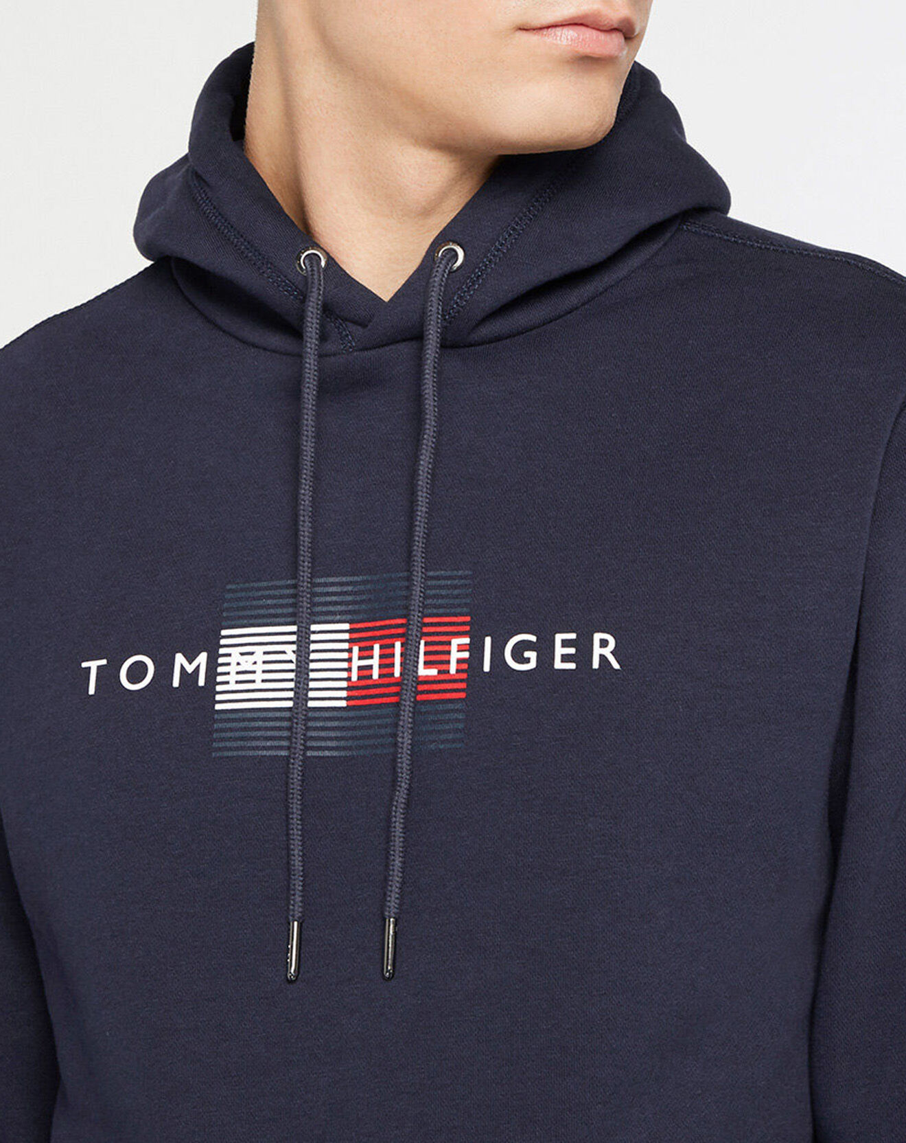 Tommy Hilfiger Sweat en Coton Bio mélangé Lines Hilfiger bleu marine