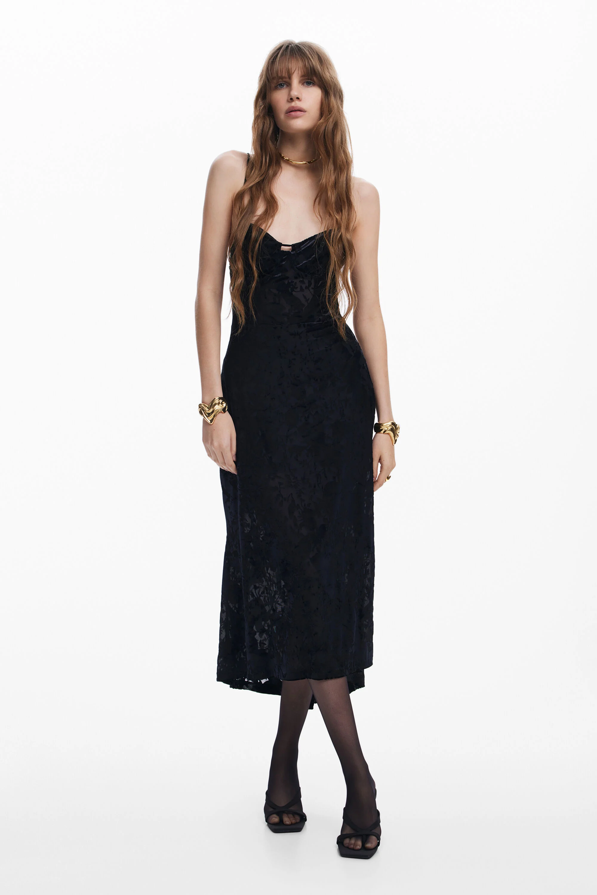 Vestido midi lencero