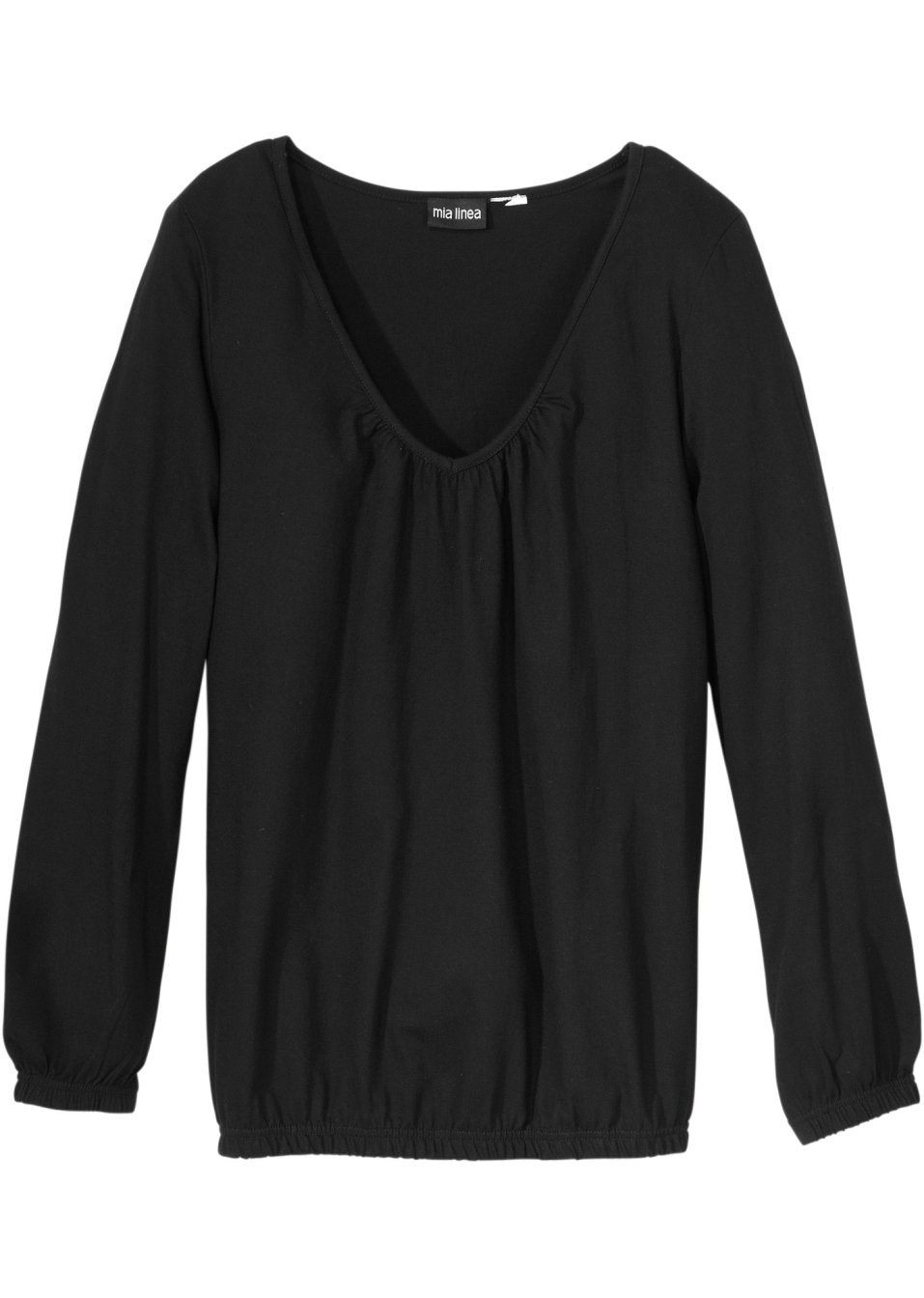 T-shirt coton élastiqué, manches longues