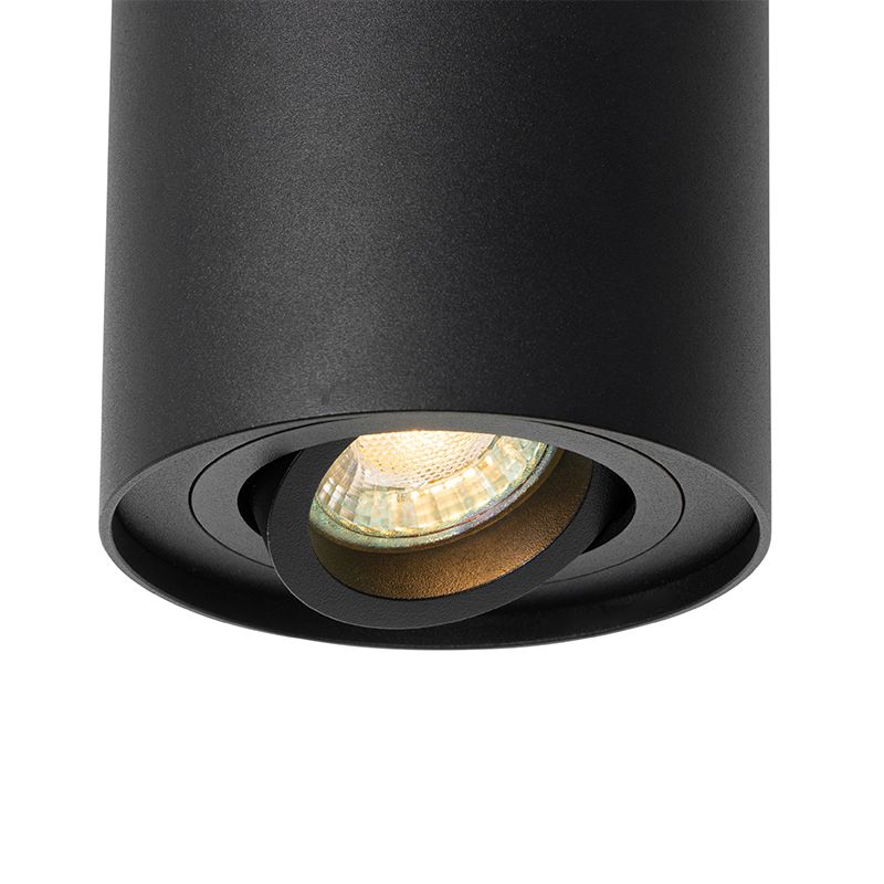 Smart plafondspot zwart verstelbaar incl. Wifi GU10 - Rondoo up