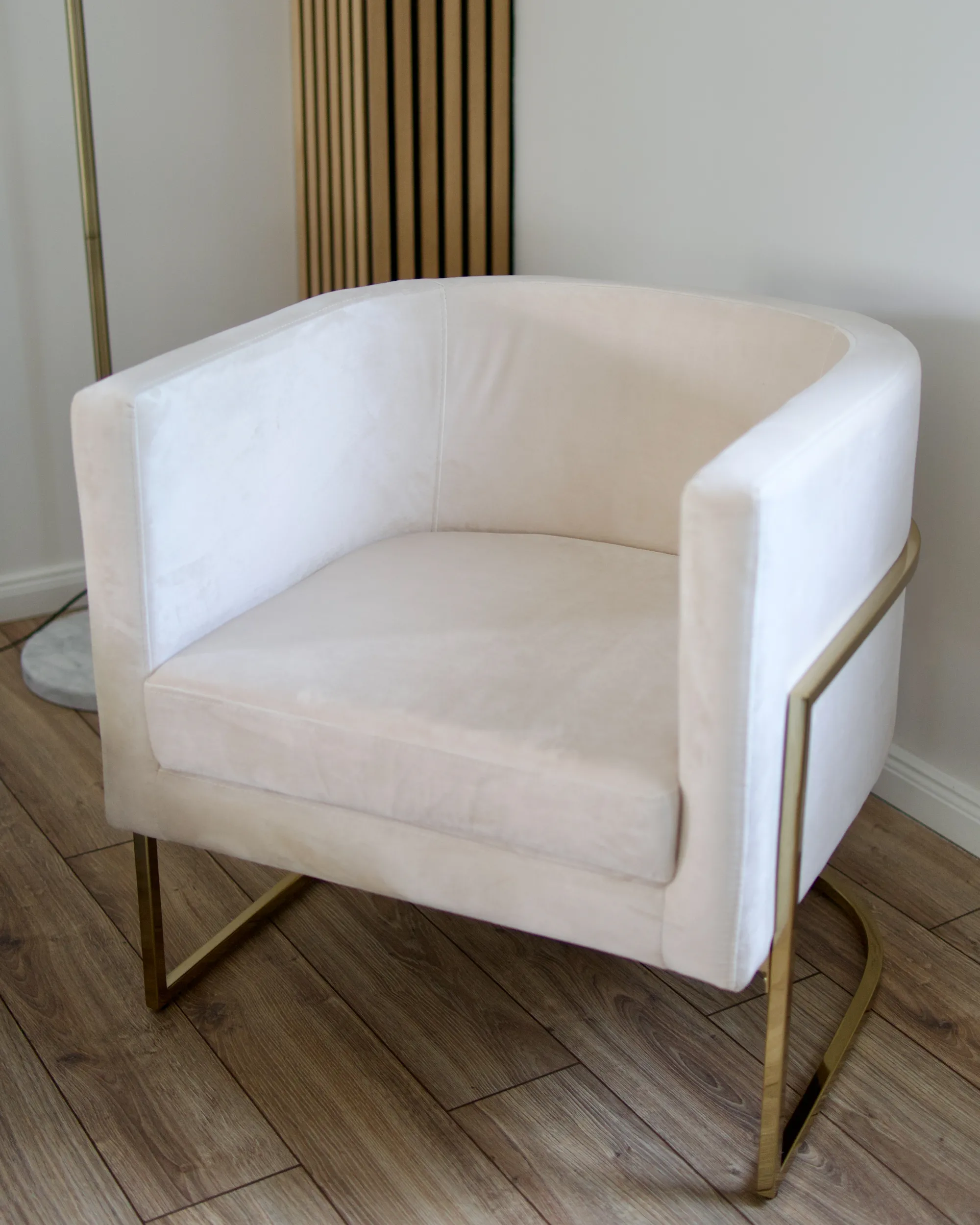 Fauteuil SIRKKA Fluweel Lichtbeige
