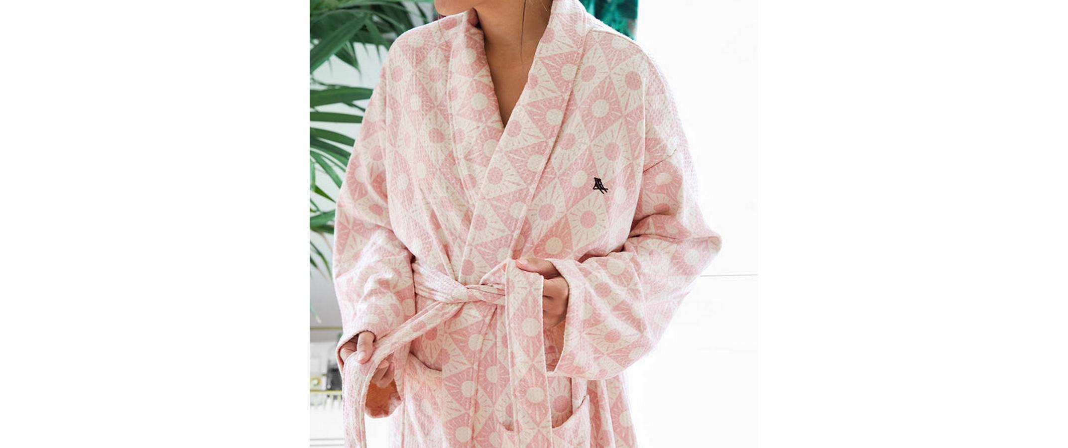Bademantel Waffle Diamond PinkSchnell trocknender Bademantel