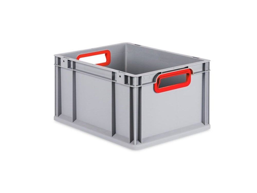PROREGAL Eurobox Nextgen Kleur HxBxD 22 x 30 x 40 cm 20 liter Handgrepen Rood Open gladde bodem Euro container transportbox