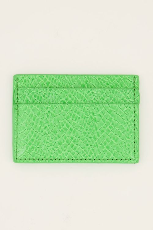 Felgroene pasjeshouder met croco design