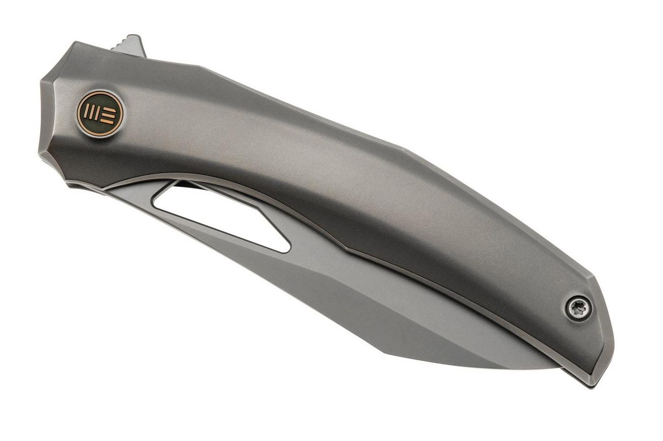 WE Knife Ignio WE22042B-4, Silver Bead Blasted CPM 20CV, Bead Blasted Titanium, zakmes, Toni Tietzel design