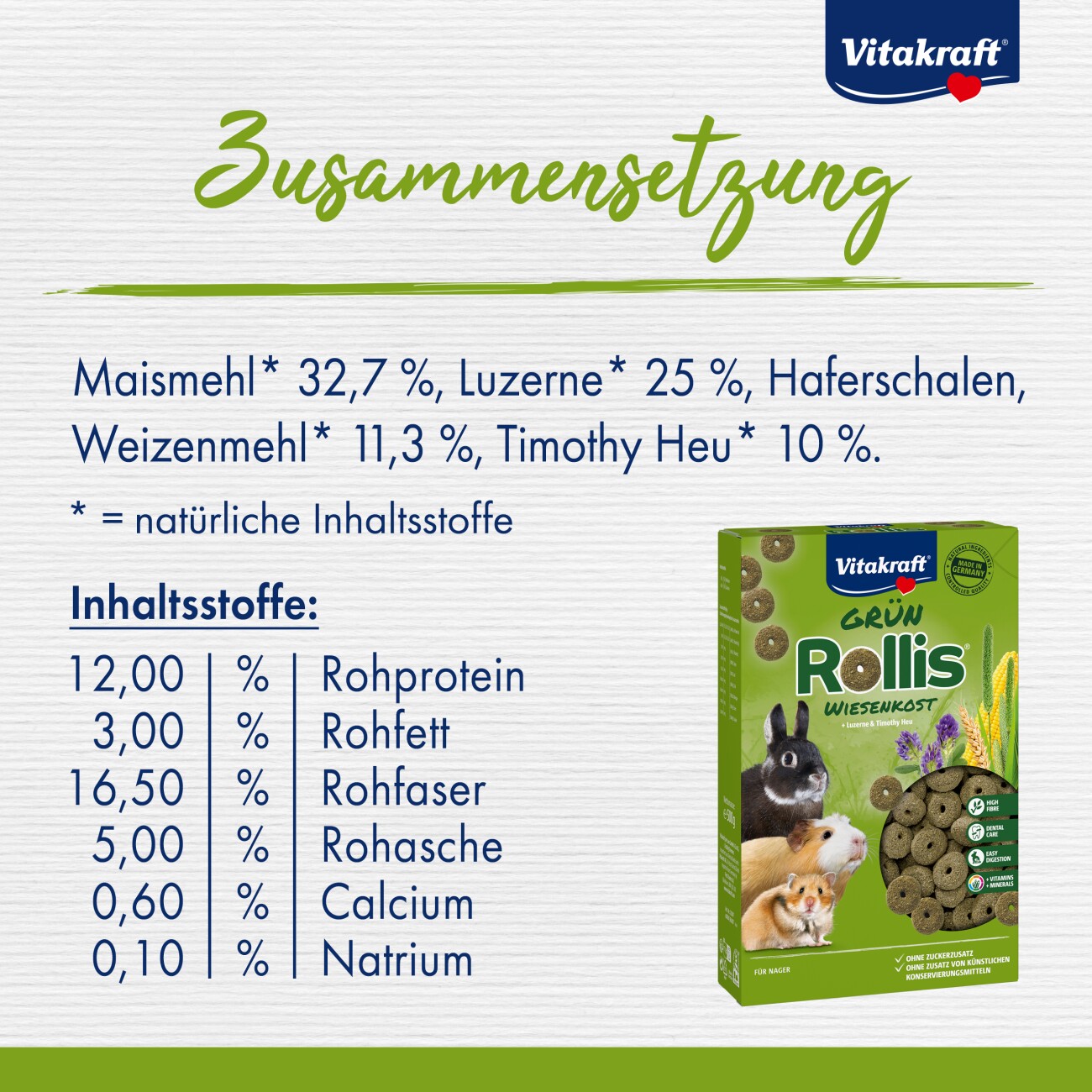 Vitakraft Grün-Rollis für Nager 500 g
