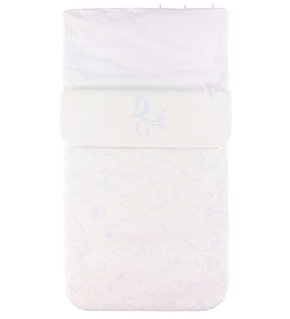 Dolce & Gabbana K?repose - 80 cm - Hvid m. Blå Logoer