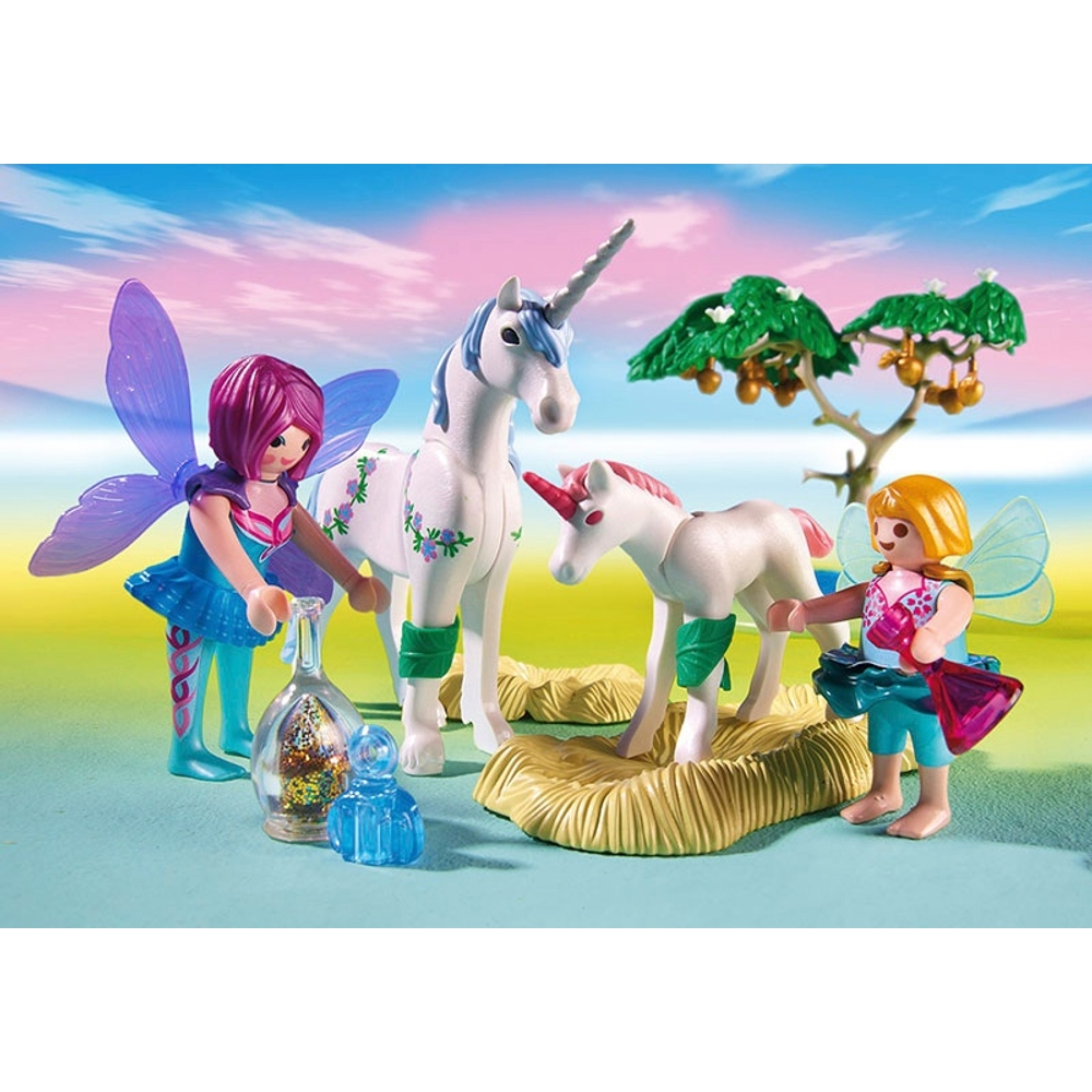 Playmobil 6055 Feen mit Fliegenpilzhaus & Einhörnern