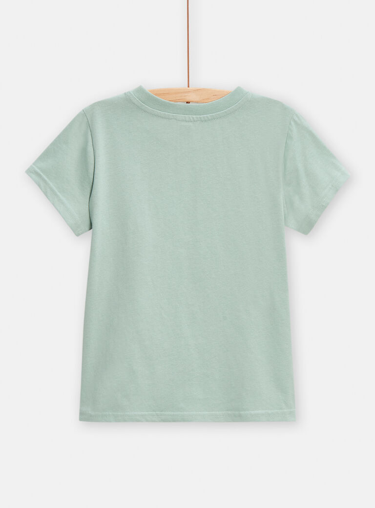 T-shirt vert d'eau animation dinosaures pour garçon