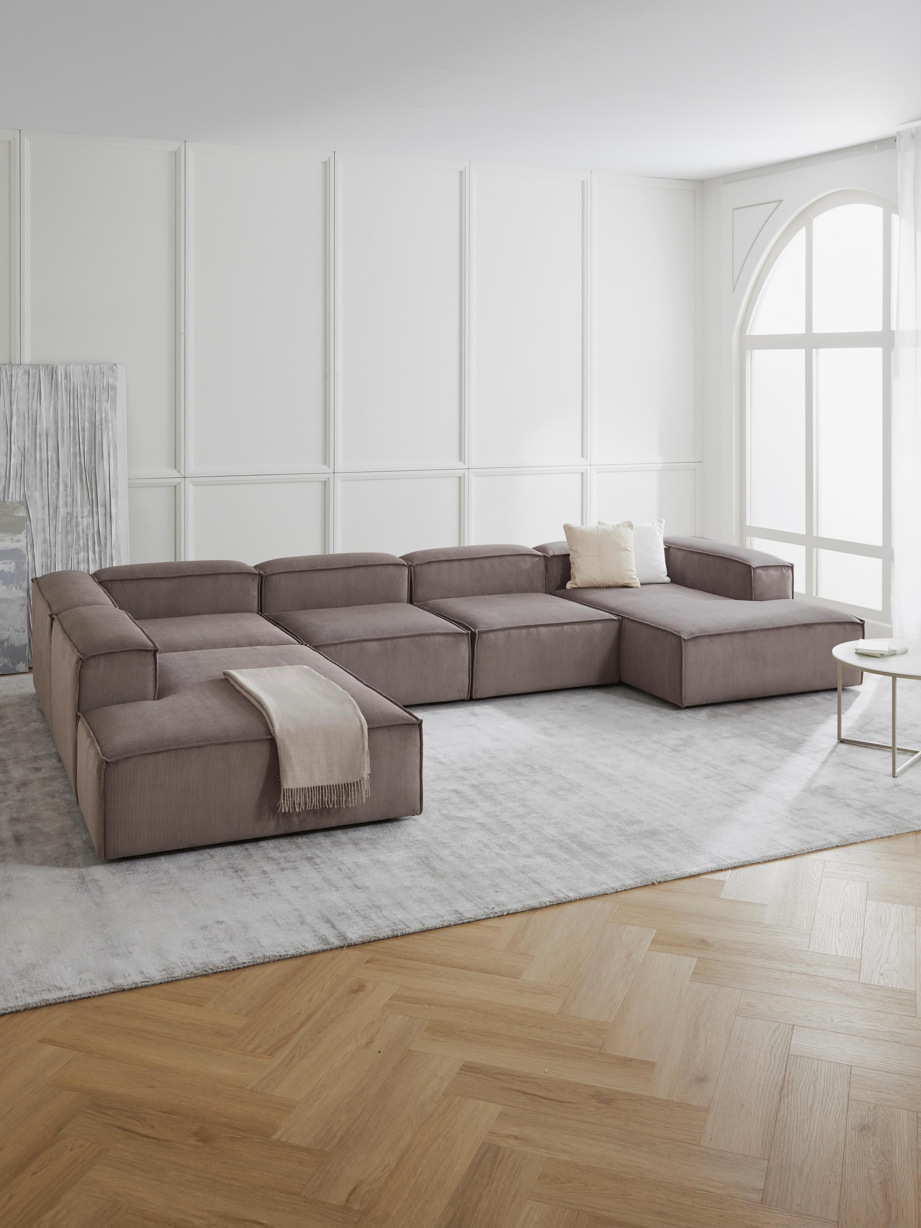 Chaise longue hoekmodule Lennon van corduroy