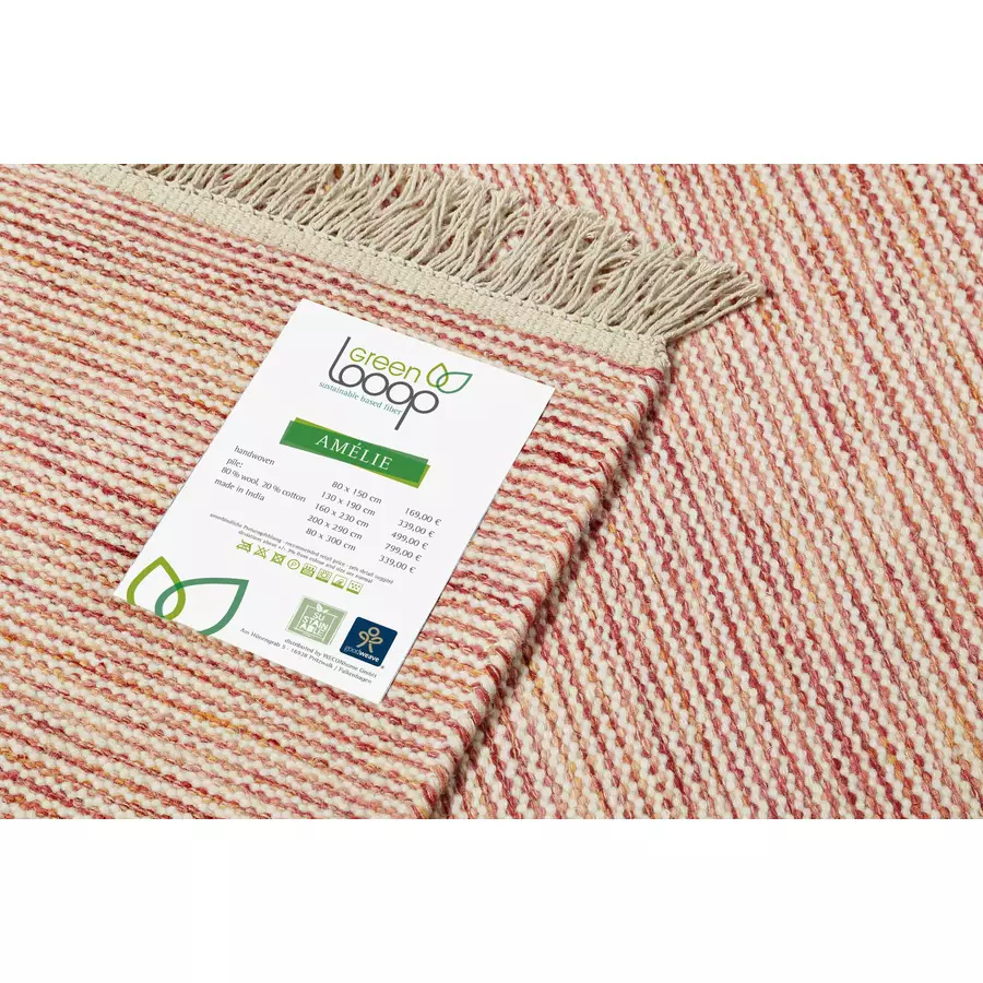 Green Looop Handweb-Teppich Amélie rot