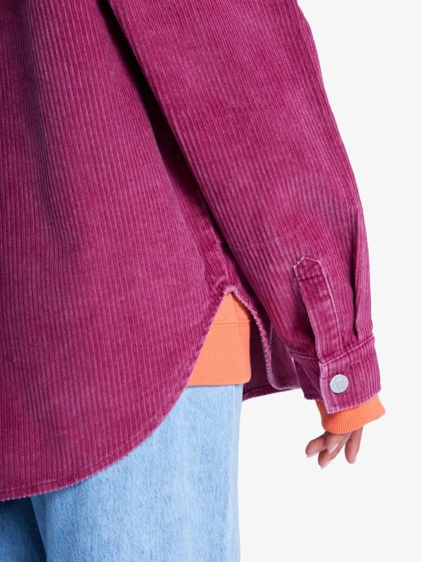 Kick Back Washed Veste oversize en velours côtelé Rouge Femme