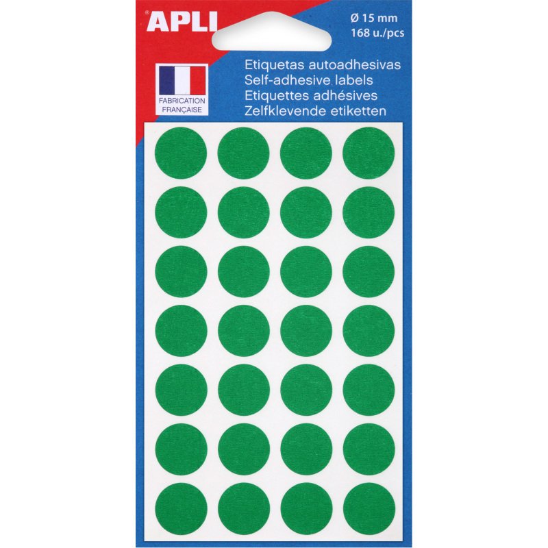 Pastille adhésive Ø 15 mm Agipa 11184 couleur - Boîte de 168