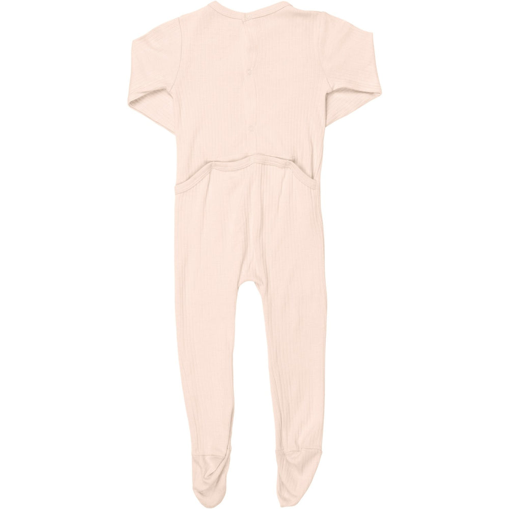 Køb COPENHAGEN COLORS Soft Pink Rib Jersey Natdragt W. Back Opening