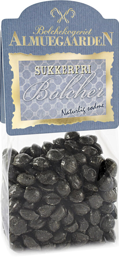 Almuegaarden Sukkerfri Spejderhagl bolcher med smag af lakrids og salmiak No color