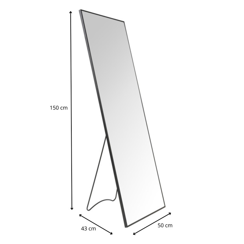 Passpiegel XL - zwart - 50x150 cm