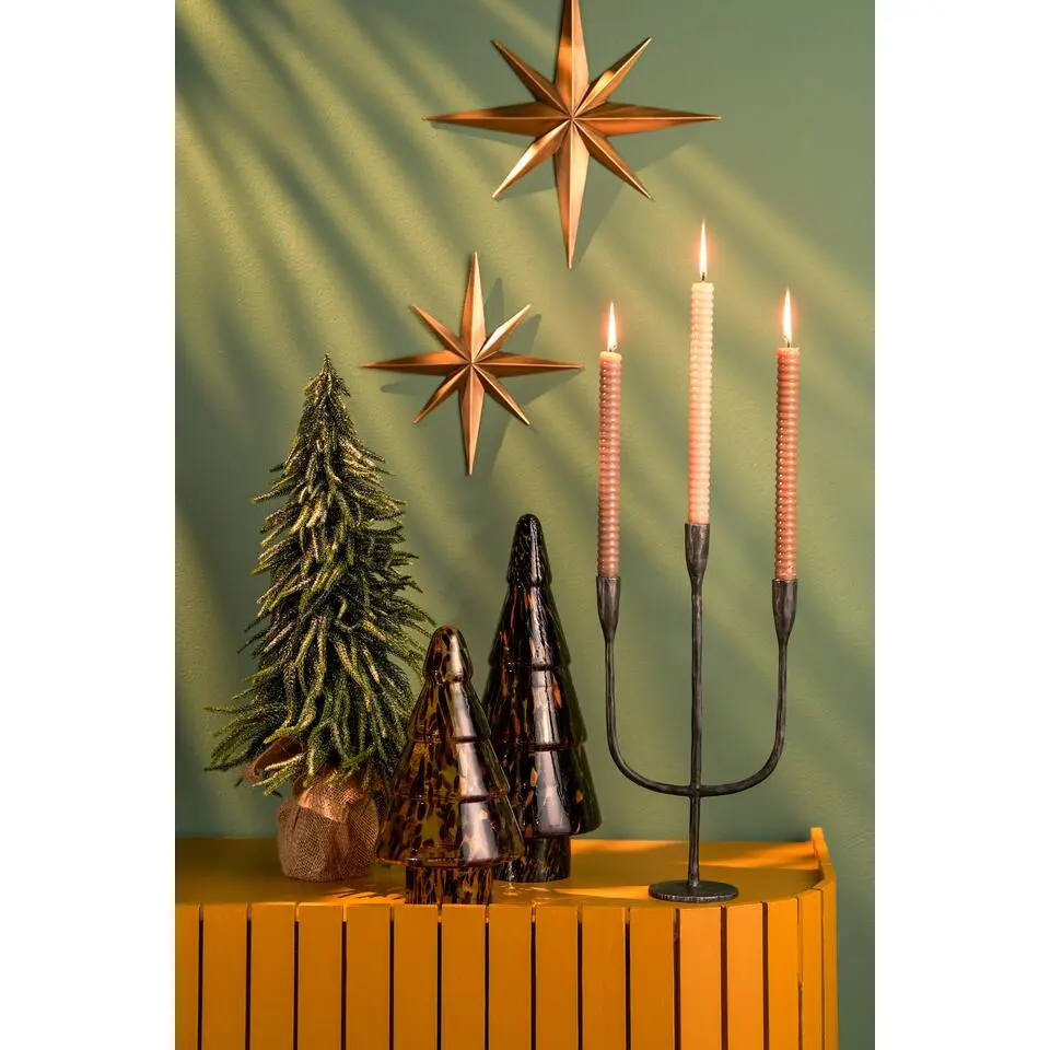 House of Seasons Stretto Kandelaar - L21 x B9,5 x H40,5 cm - Zwart