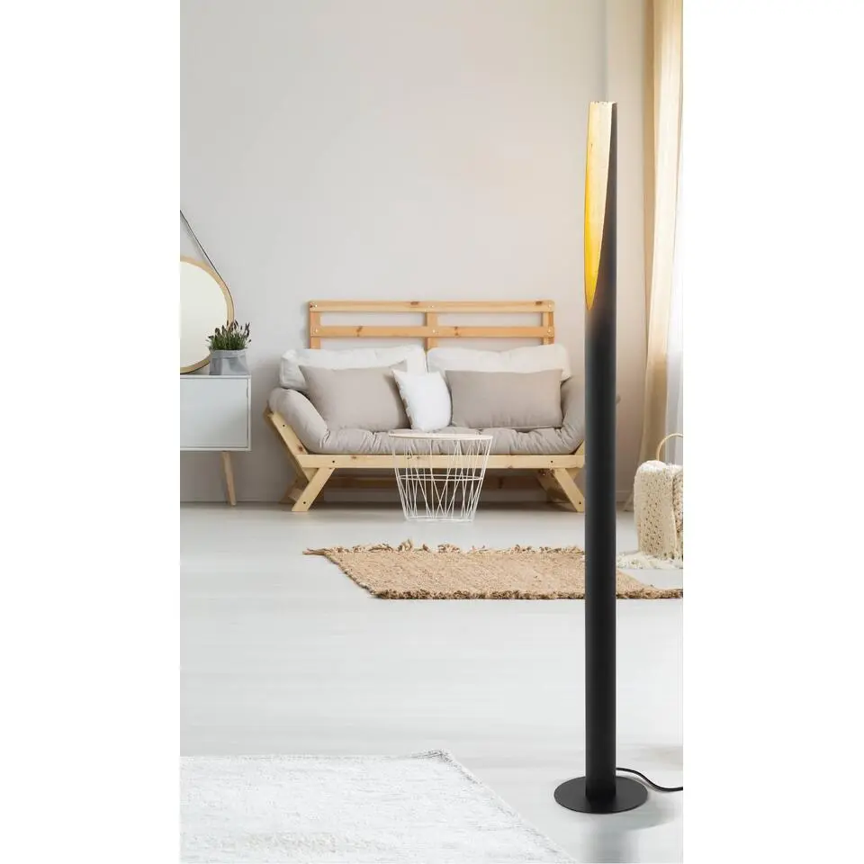 EGLOBarbottoVloerlamp-GU10-137cm-Zwart/Goud