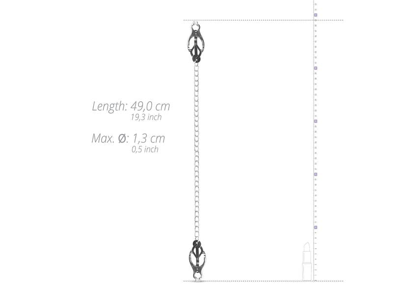 Easytoys Fetish Collection Japanische Kleeklammern mit Kett Metallklemmen für die Nippel für erotische Bondage-Spiele