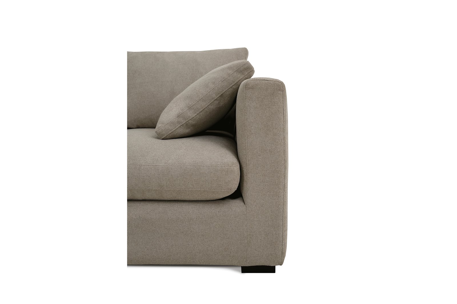 Milano hjørnesofa 2,5 seter med åpen ende venstre. Tekstil Brooklyn 14 Latte