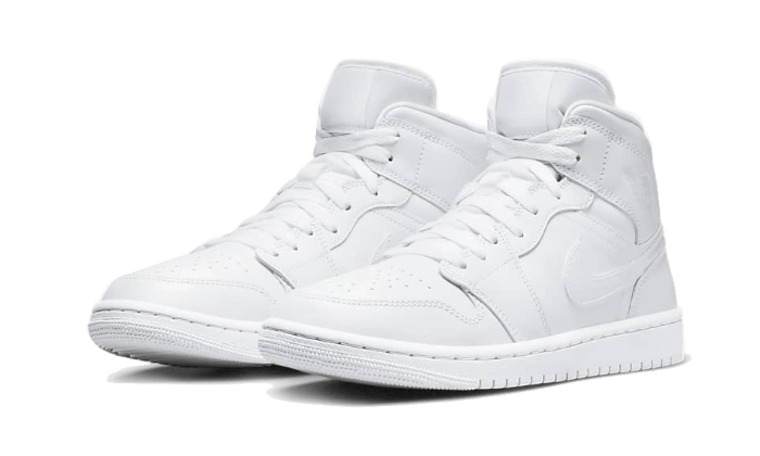 Air Jordan 1 Mid Triple White Patent Swoosh - 48h Delivery