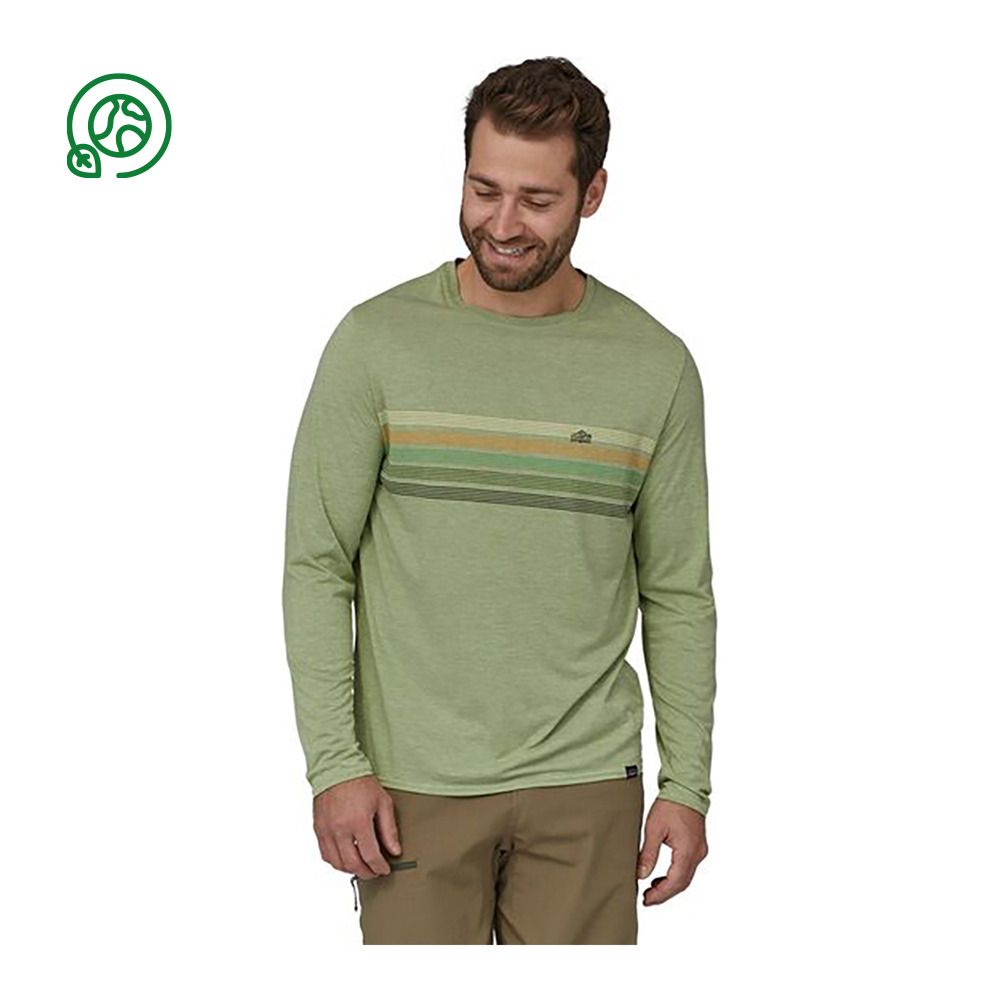 Patagonia CAP COOL DAILY GRAPHIC - Tee-shirt Homme line logo ridge stripe salvia green x-dye