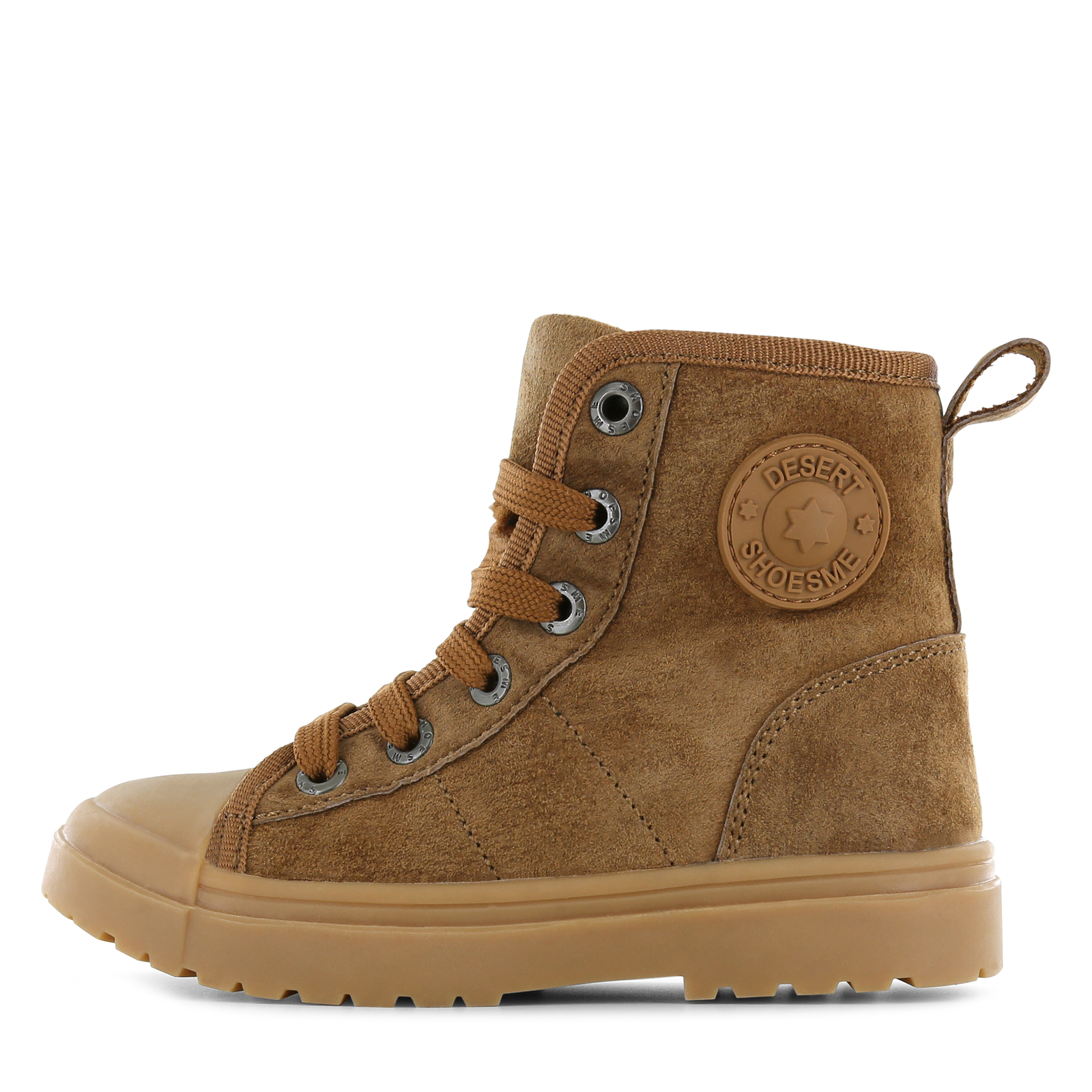 Shoesme cognac warmgevoerde veterboot Suède | Jongens schoenen