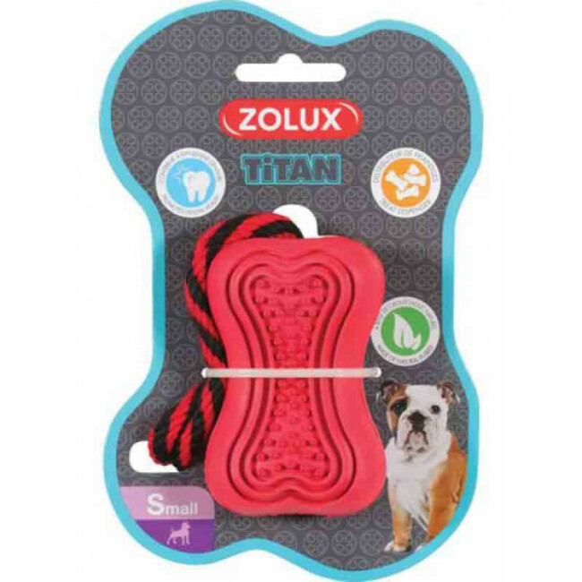 Jouet chien en caoutchouc ultra résistant avec corde Titan Zolux