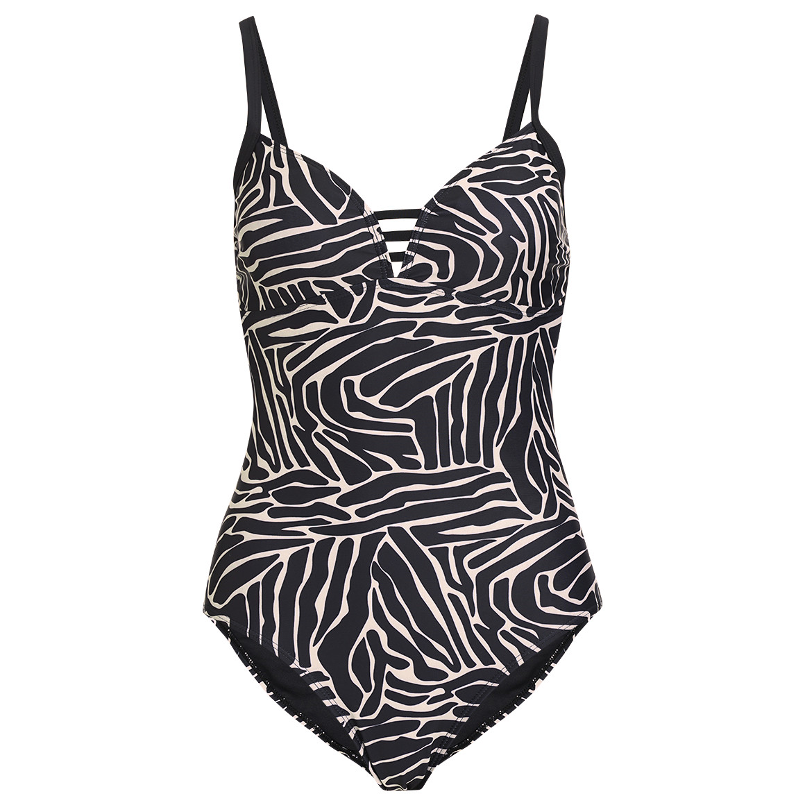 Gina Benotti Damen Badeanzug im Zebra-Look schwarz / weiss