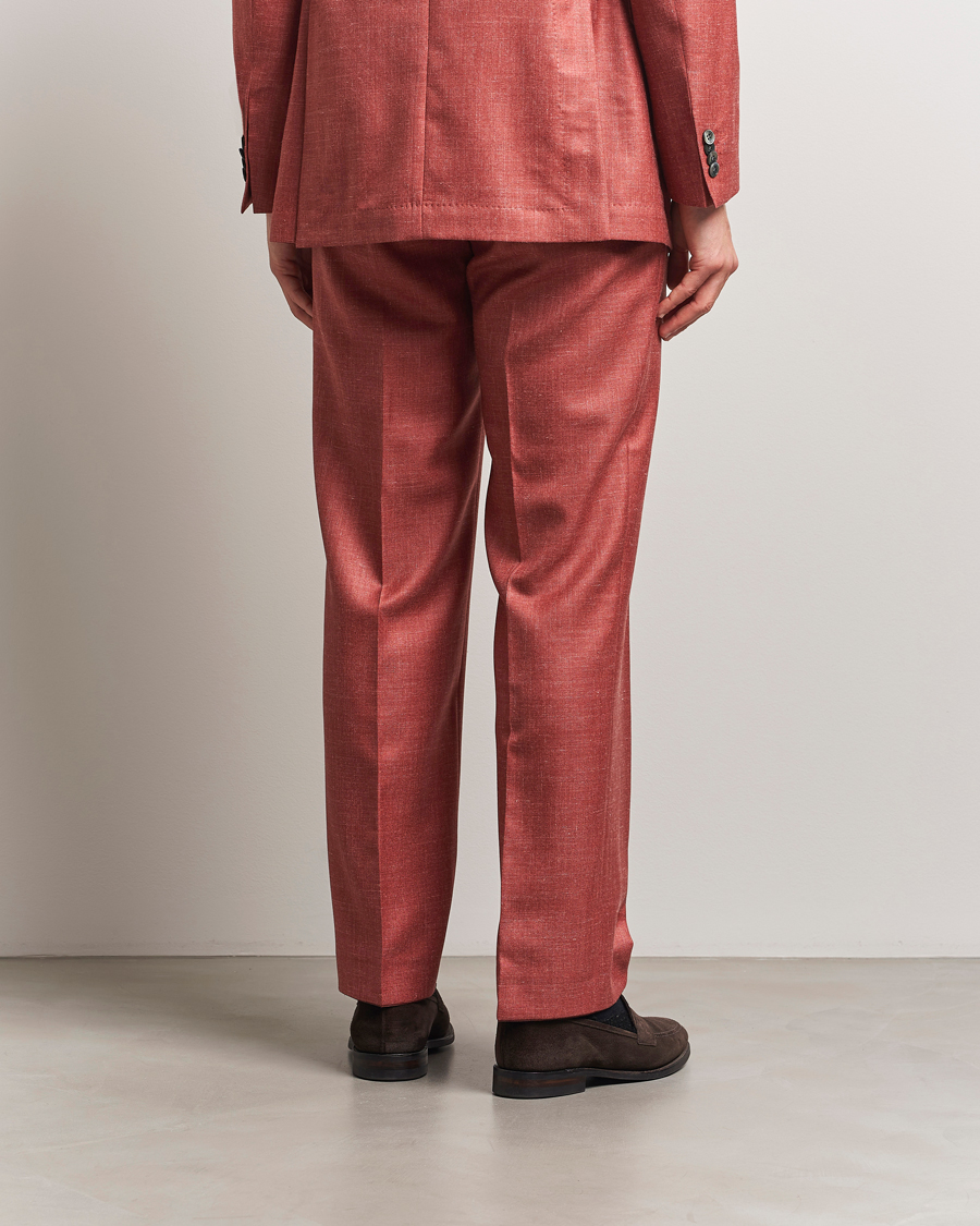 Oscar Jacobson Del S Wool/Silk/Linen Trousers Red